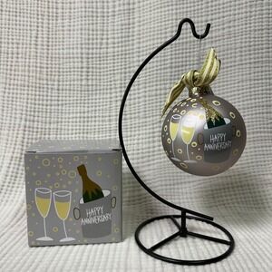Coton Colors Happy Everything Happy Anniversary Glass Ornament by Laura Johnson